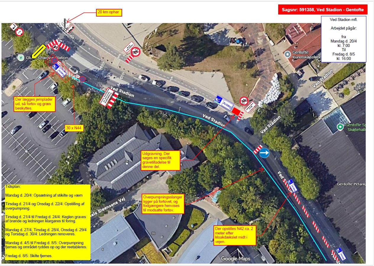 Billedet viser hvor på vejen det foregår